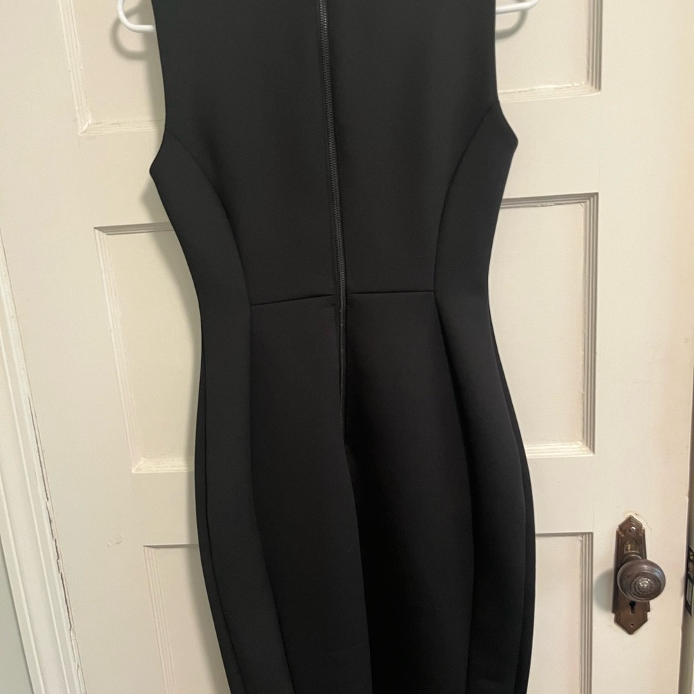 Calvin Klein Black Sheath Dress Crew Neck Midi - Picture 3 of 6